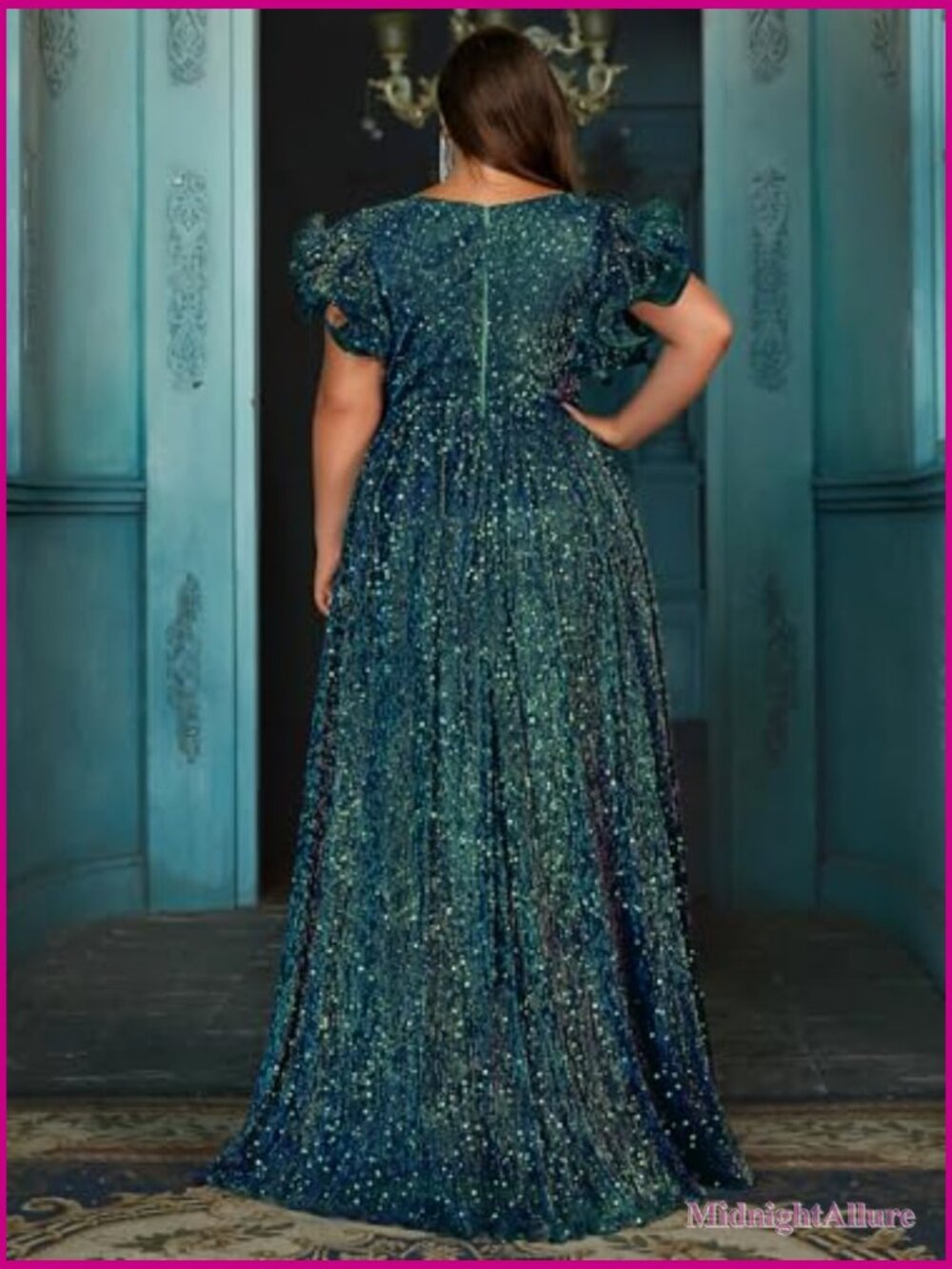 Plus Size A-Line Formal Evening Prom Dress Wedding Guest Maxi Gown - Picture 4 of 7